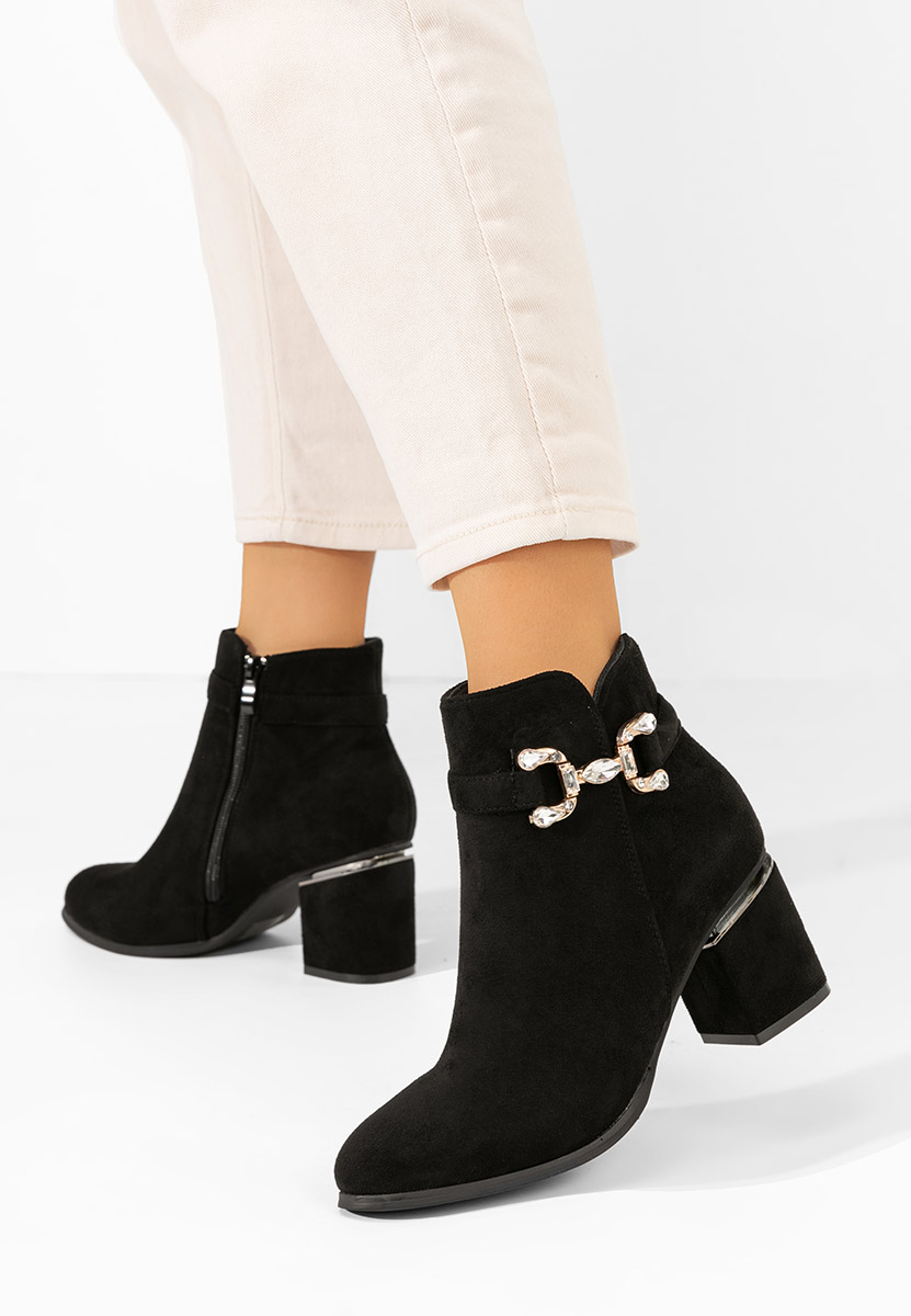 Botine cu toc gros Safa V2 negre