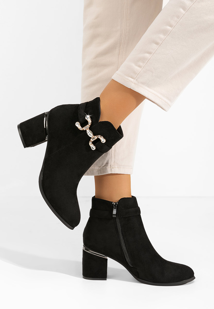 Botine cu toc gros Safa V2 negre