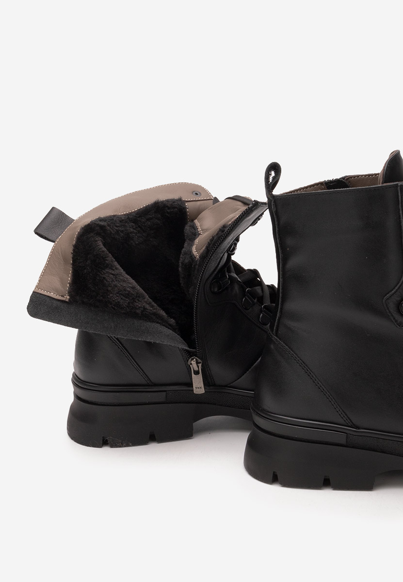 Ghete dama piele Rachal negre