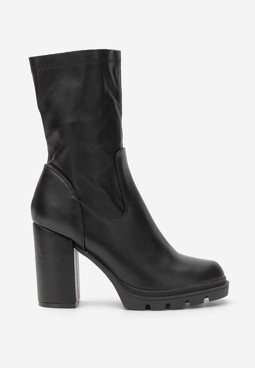 Botine cu toc gros Cazalla negre