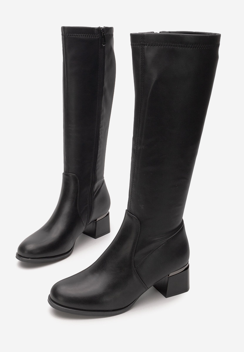 Cizme cu toc gros Lissette negre