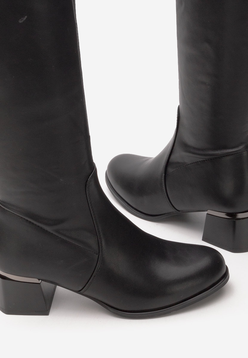 Cizme cu toc gros Lissette negre