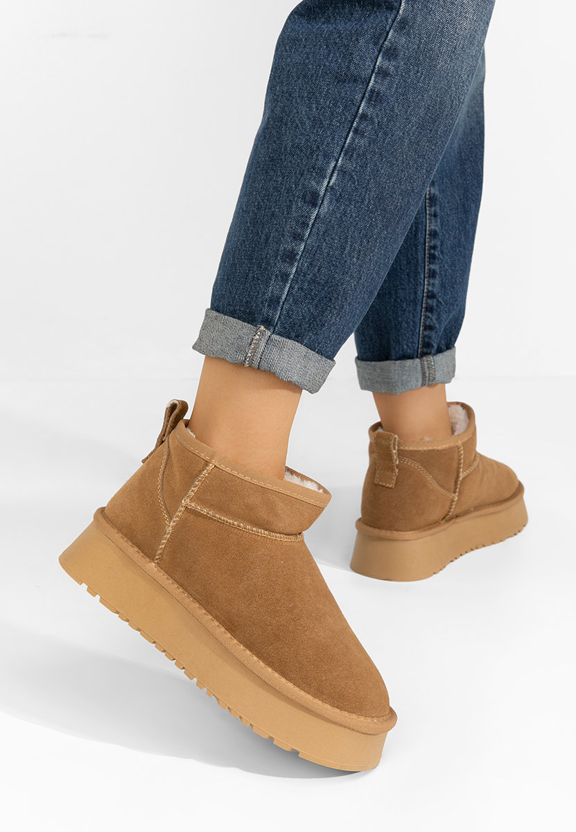 Cizme tip ugg cu platforma Cortney camel