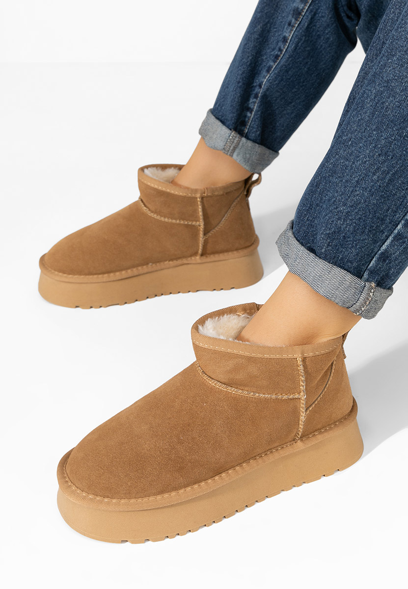 Cizme tip ugg cu platforma Cortney camel