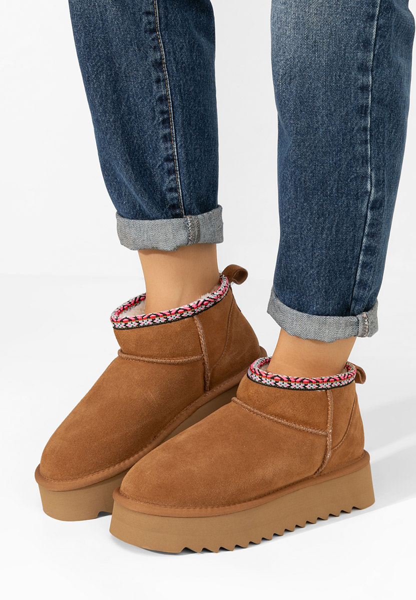 Cizme tip ugg cu platformă Andree camel