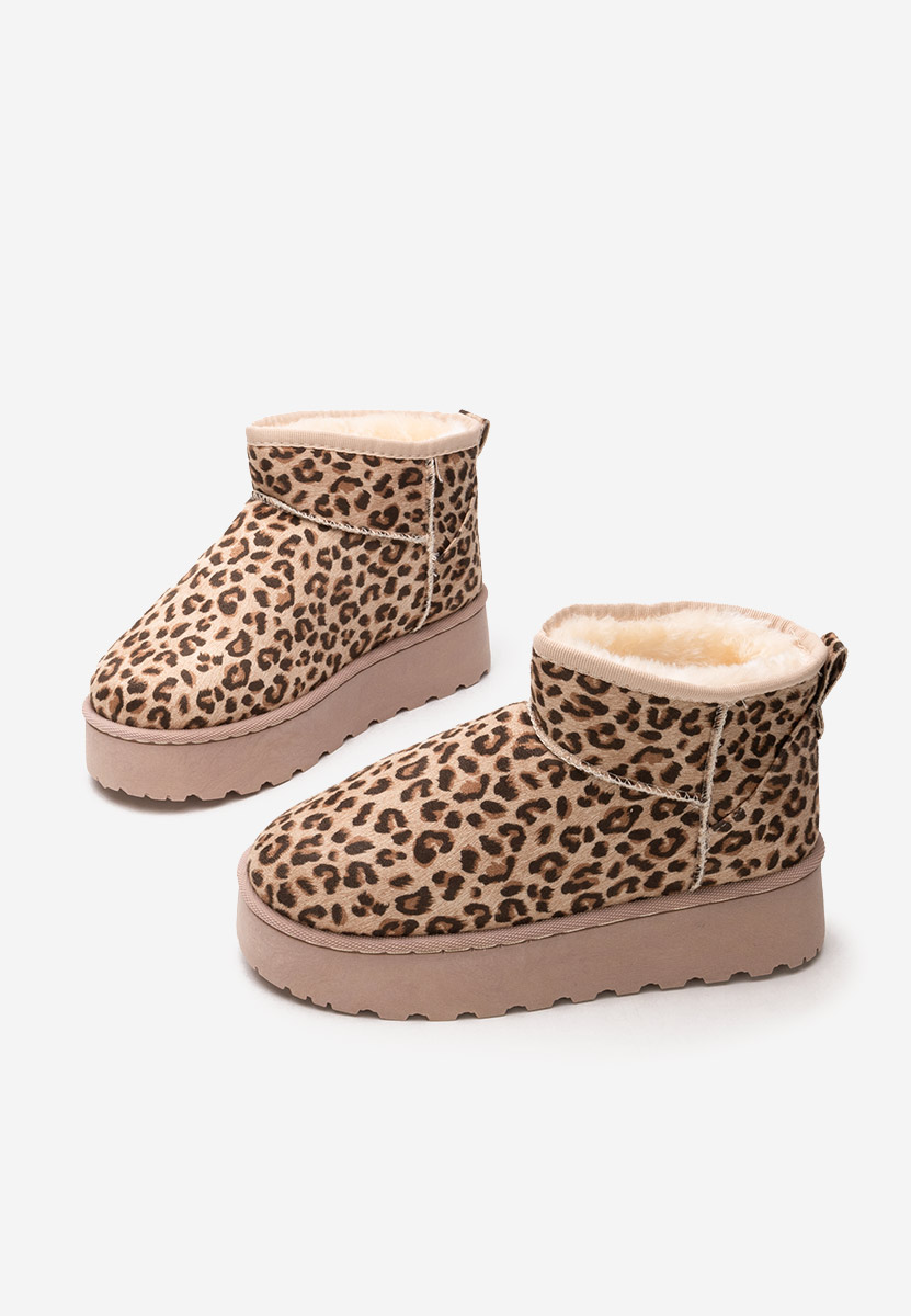 Cizme tip ugg Nelisa leopard