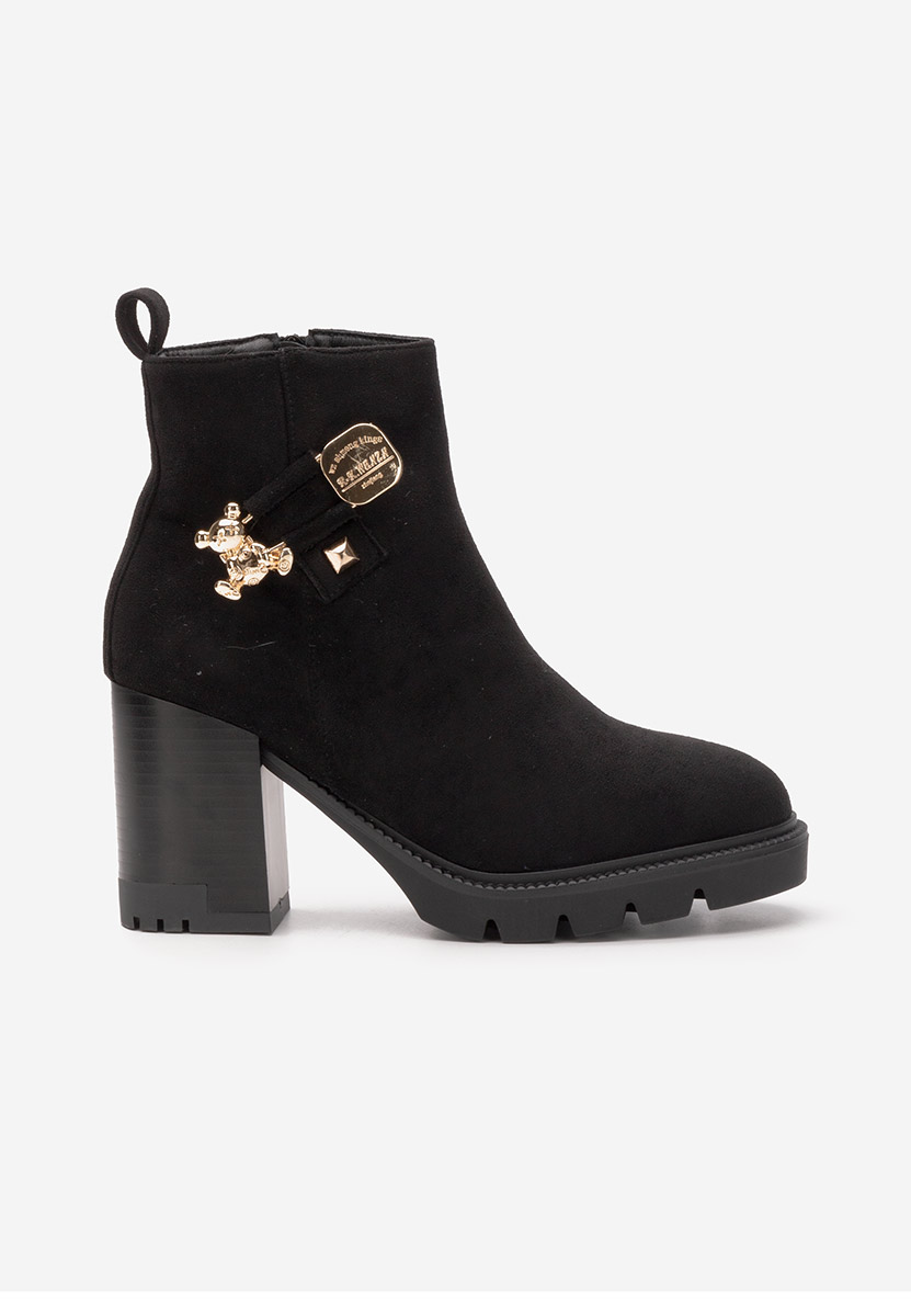 Botine cu toc gros Tasika negre