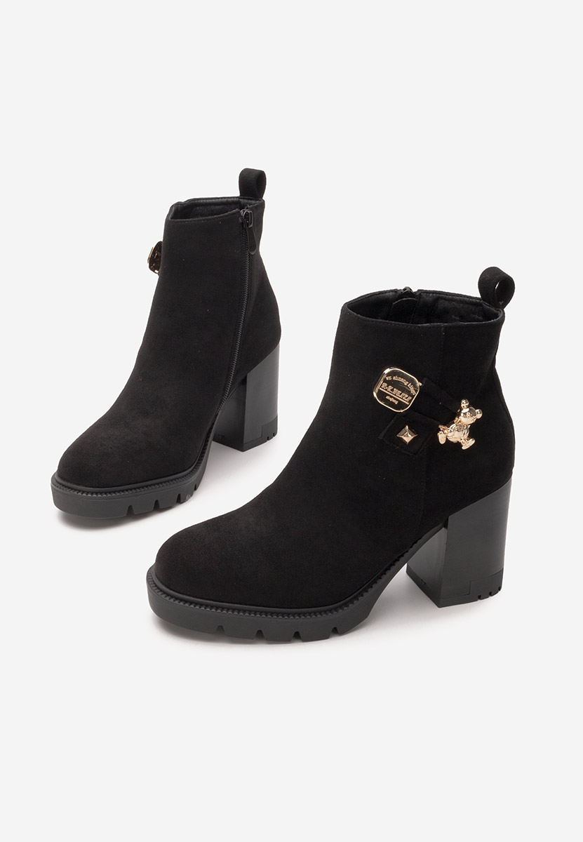Botine cu toc gros Tasika negre