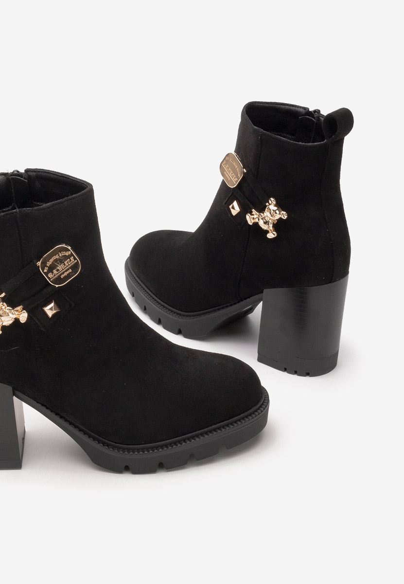 Botine cu toc gros Tasika negre