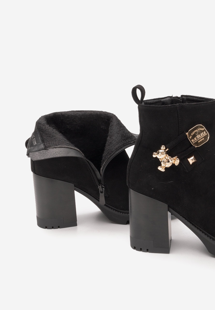 Botine cu toc gros Tasika negre