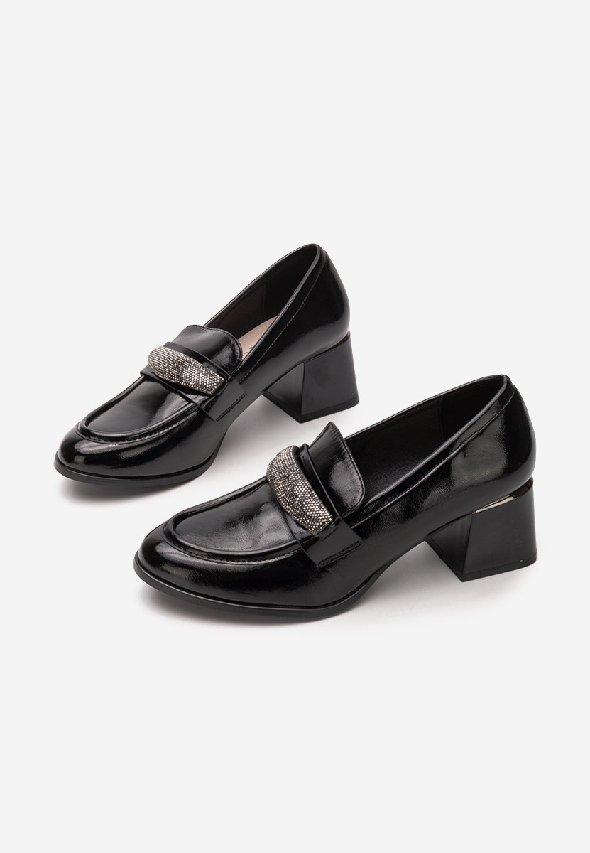 Mocasini dama cu toc Classy V5 negri