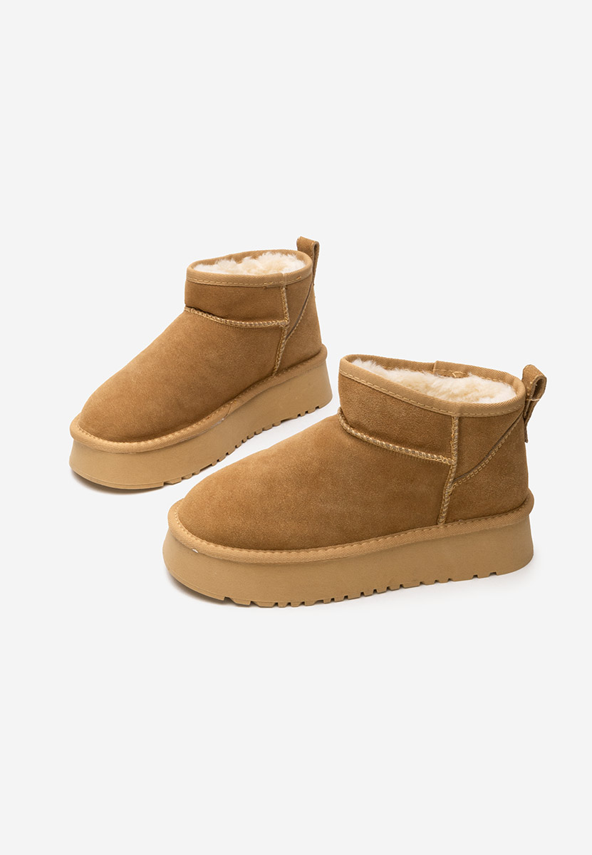 Cizme tip ugg cu platforma Cortney camel