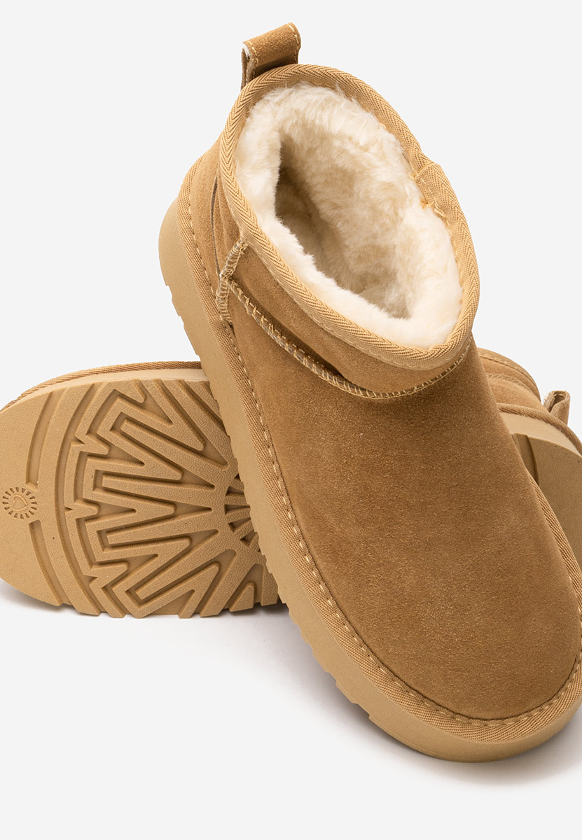 Cizme tip ugg cu platforma Cortney camel