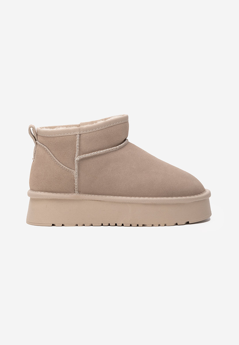 Cizme tip ugg cu platformă Cortney bej