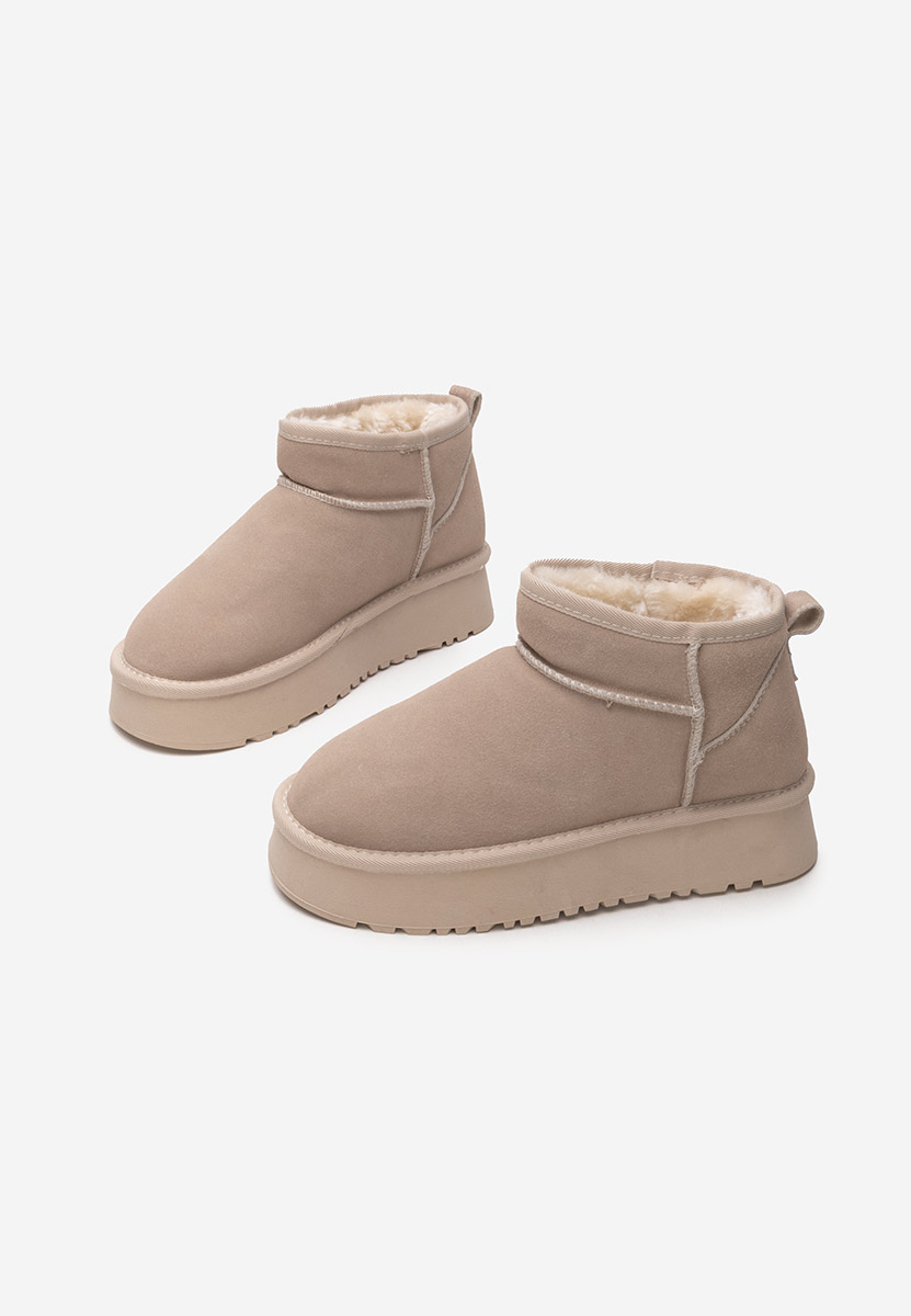 Cizme tip ugg cu platformă Cortney bej