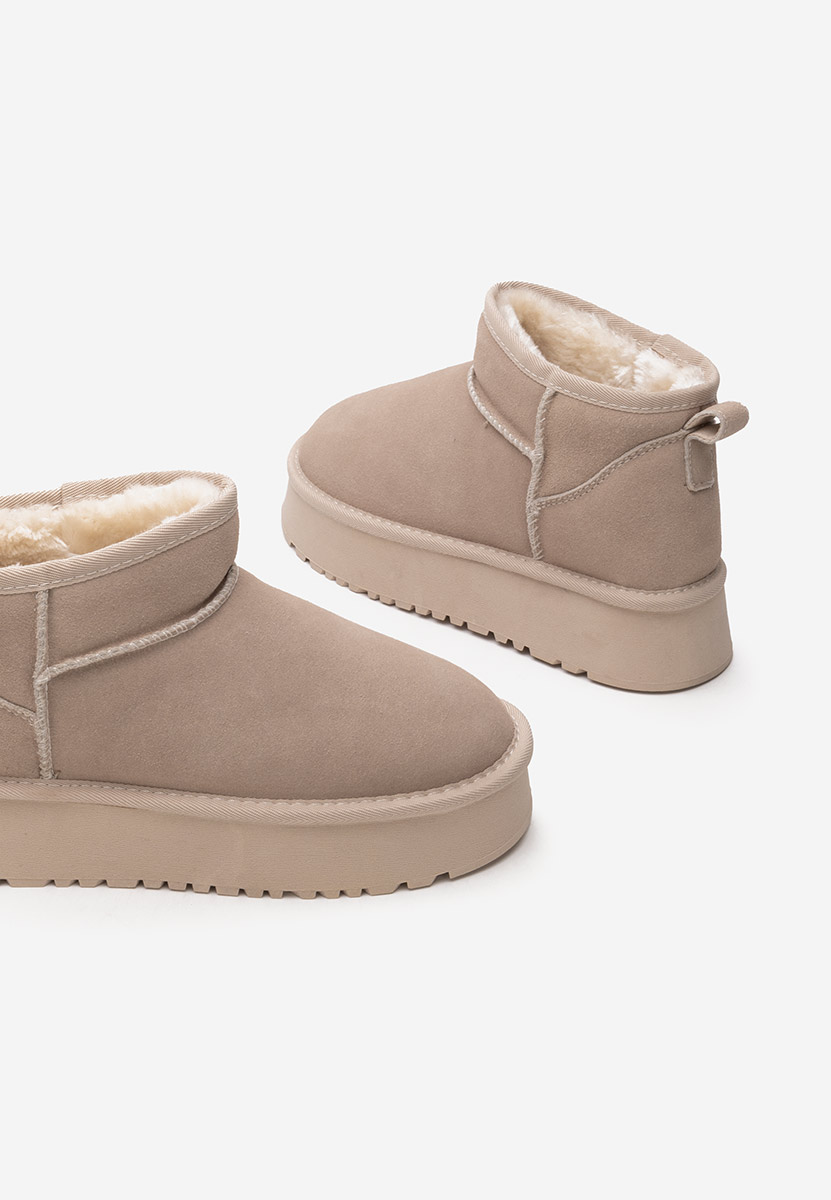 Cizme tip ugg cu platformă Cortney bej