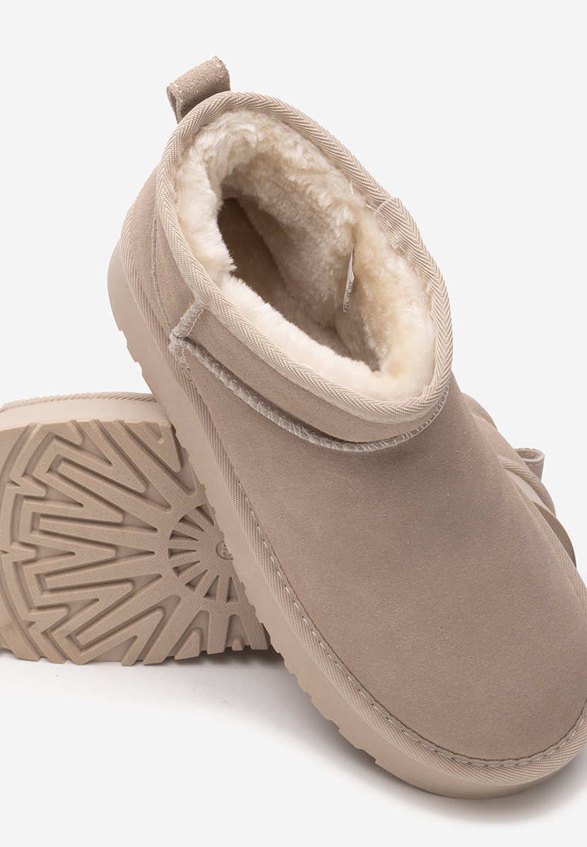 Cizme tip ugg cu platformă Cortney bej