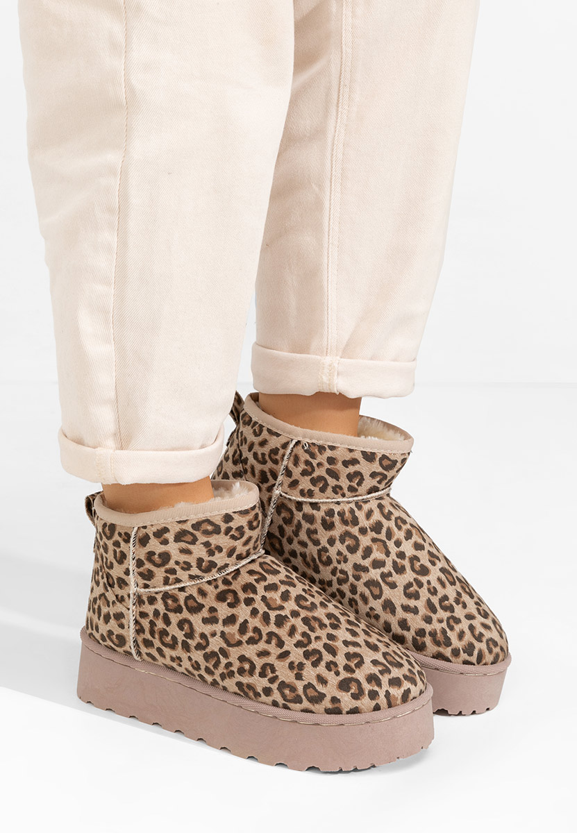 Cizme tip ugg Nelisa leopard