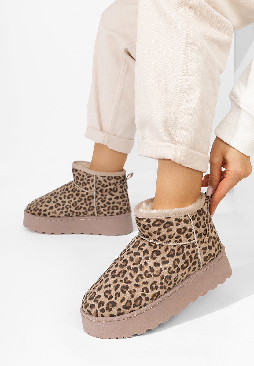 Cizme tip ugg Nelisa leopard