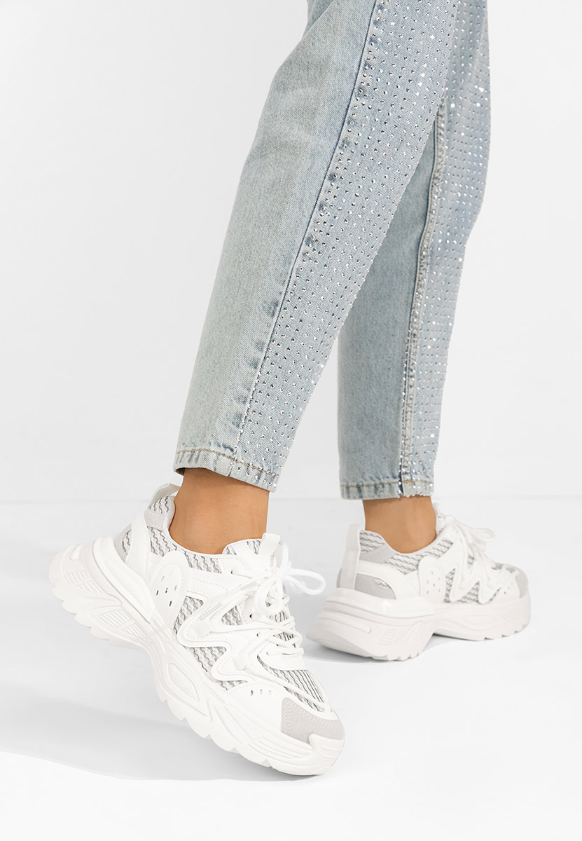 Sneakers cu platforma Chantell albi