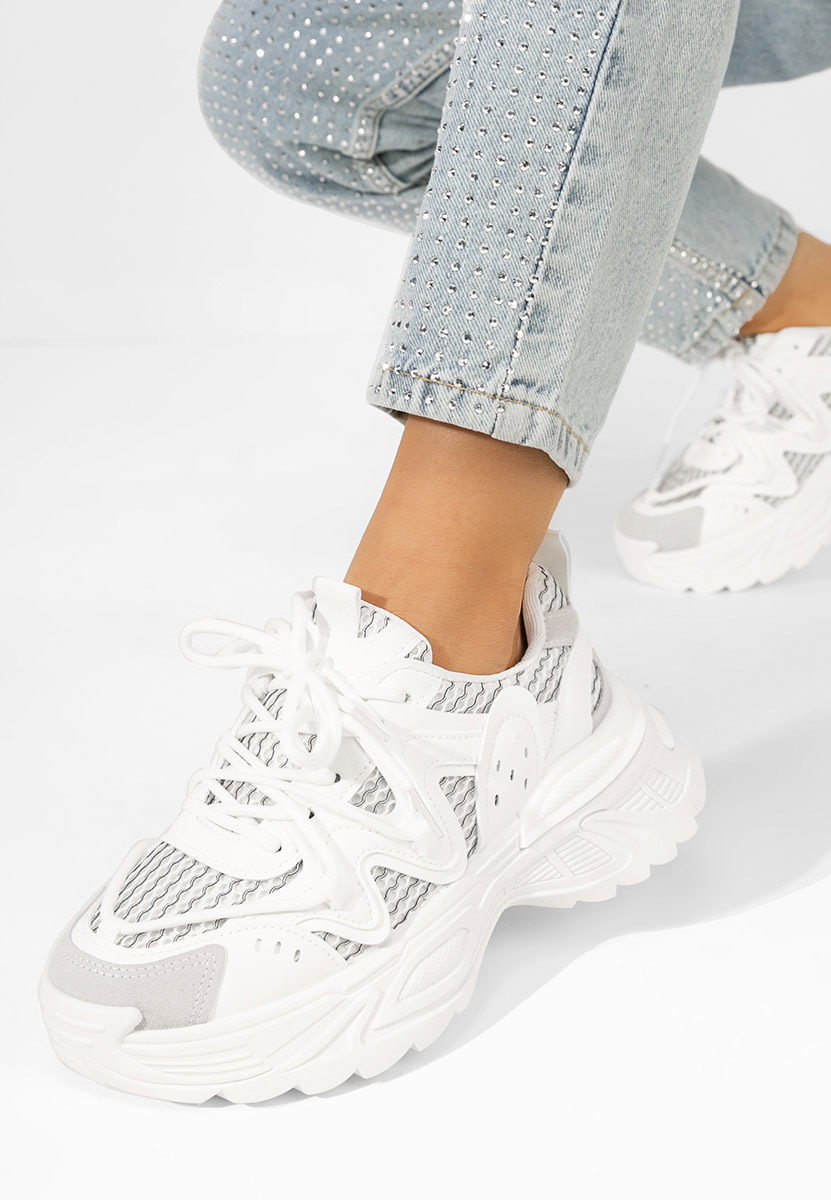 Sneakers cu platforma Chantell albi
