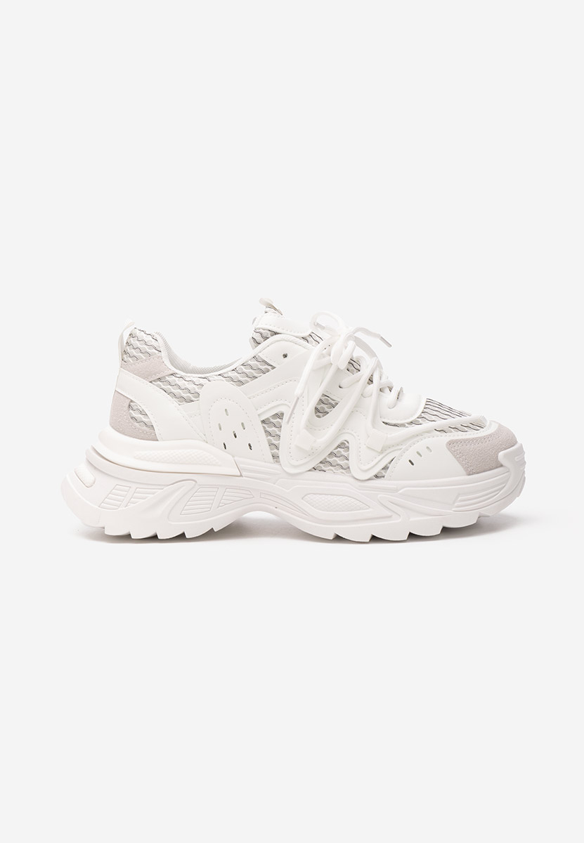 Sneakers cu platforma Chantell albi