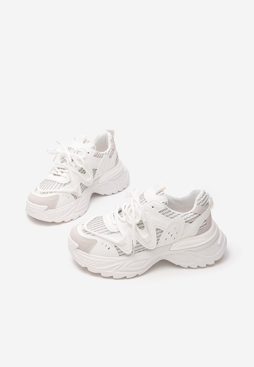 Sneakers cu platforma Chantell albi