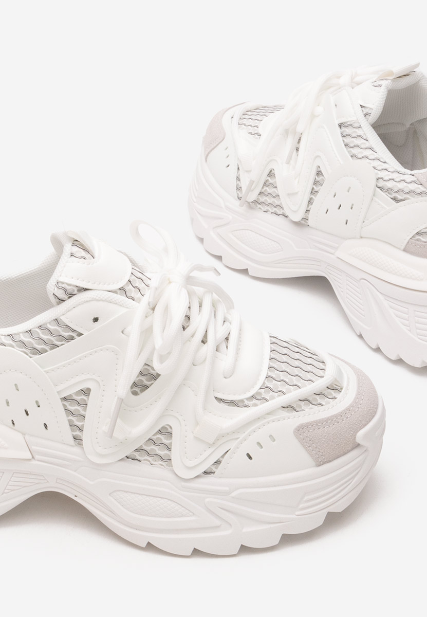 Sneakers cu platforma Chantell albi