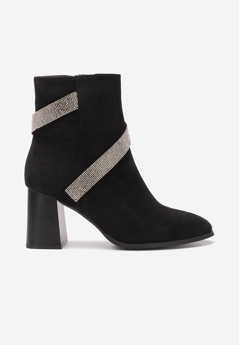 Botine cu toc Stacia negre