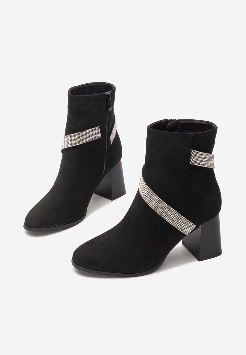 Botine cu toc Stacia negre