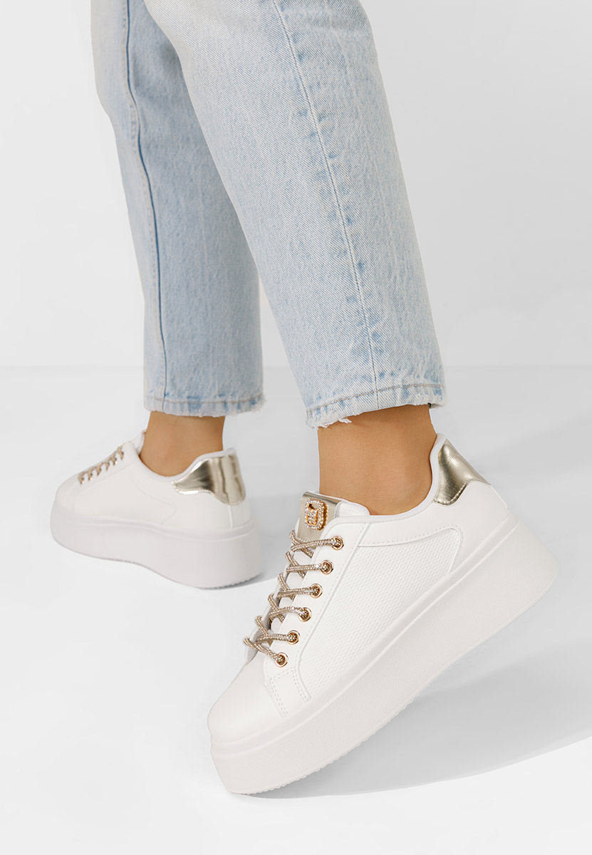 Sneakers cu platforma Shauna albi