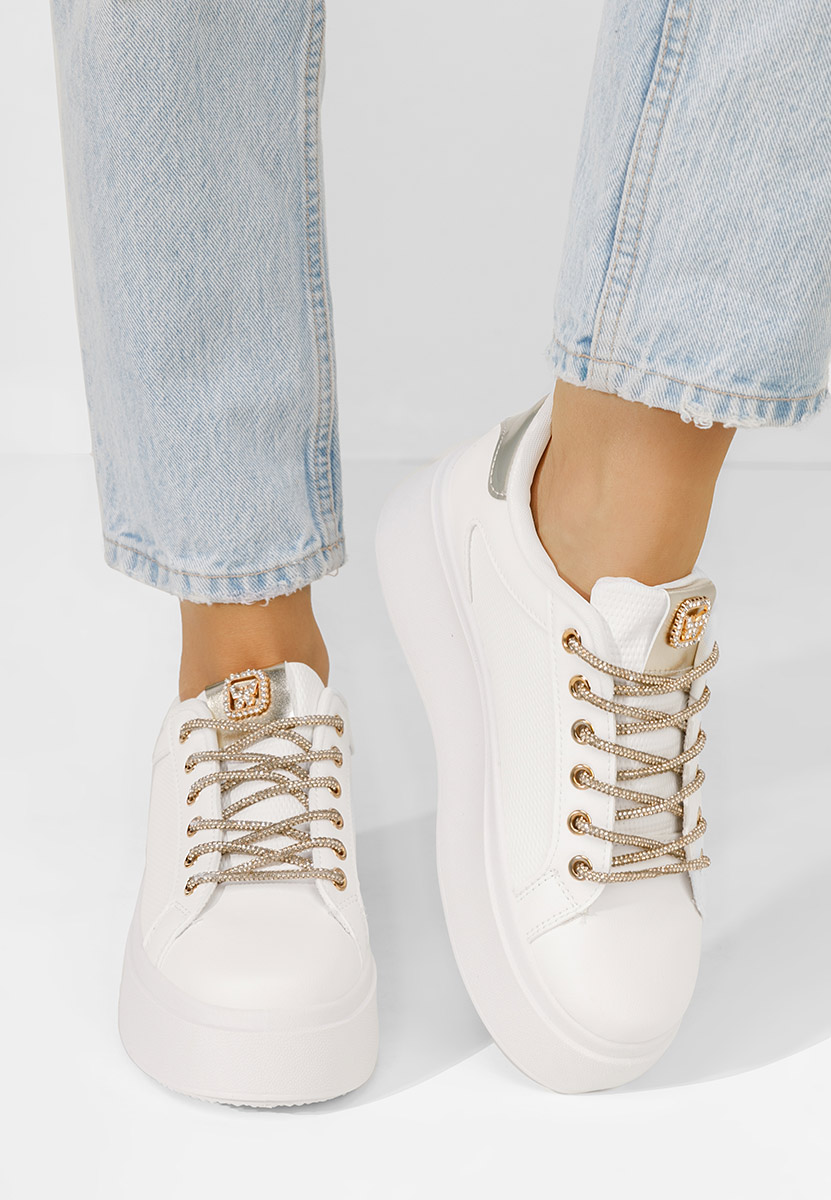 Sneakers cu platforma Shauna albi
