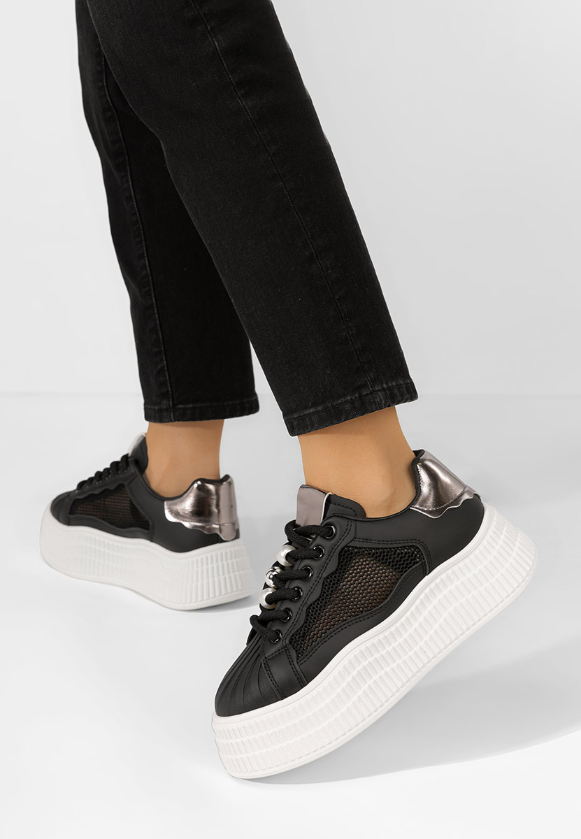 Sneakers cu platforma Particia negri