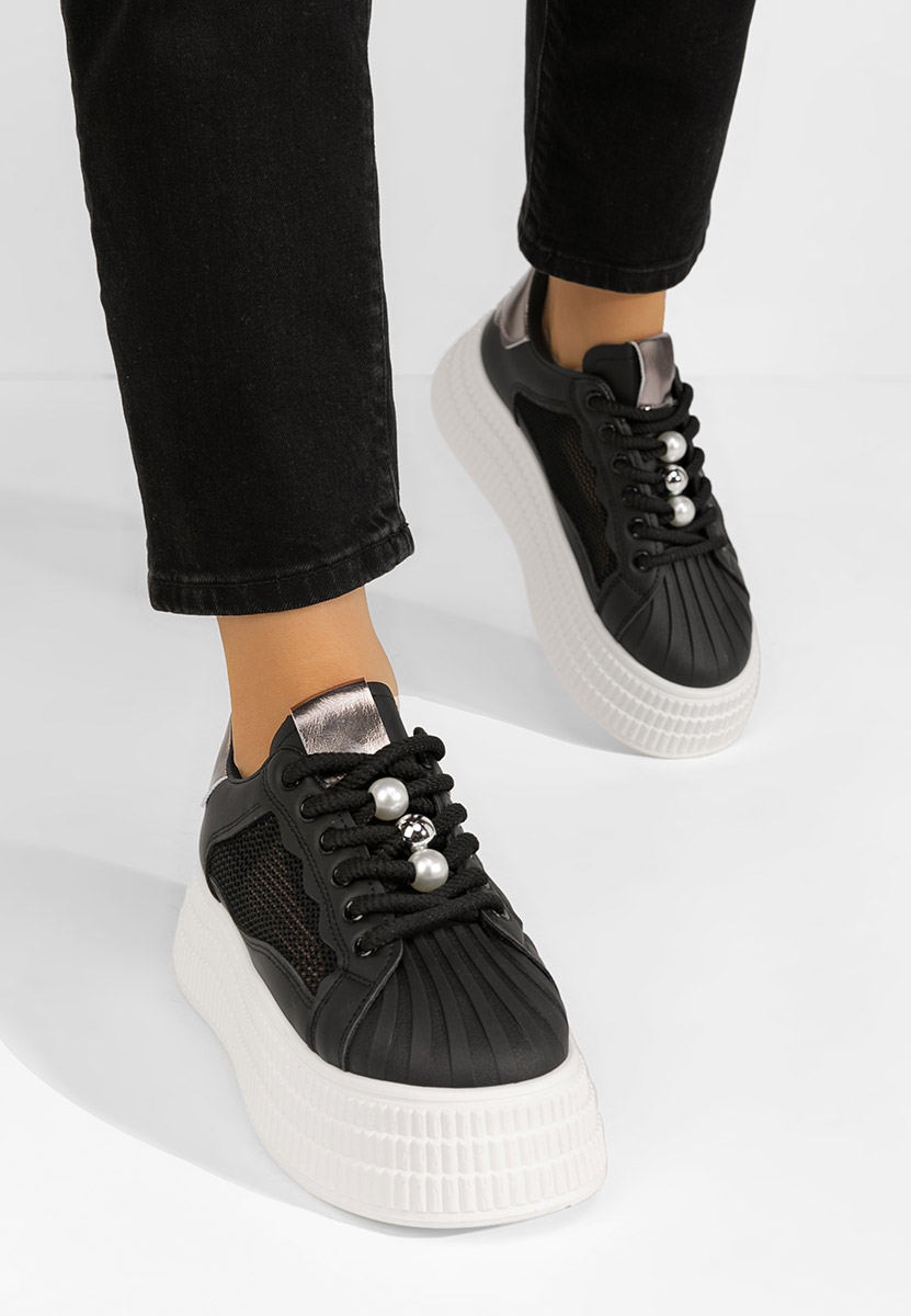 Sneakers cu platforma Particia negri