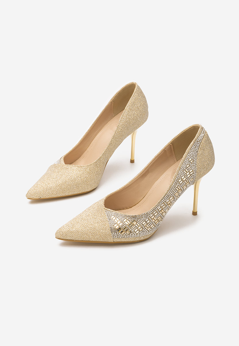 Pantofi stiletto Zenica aurii