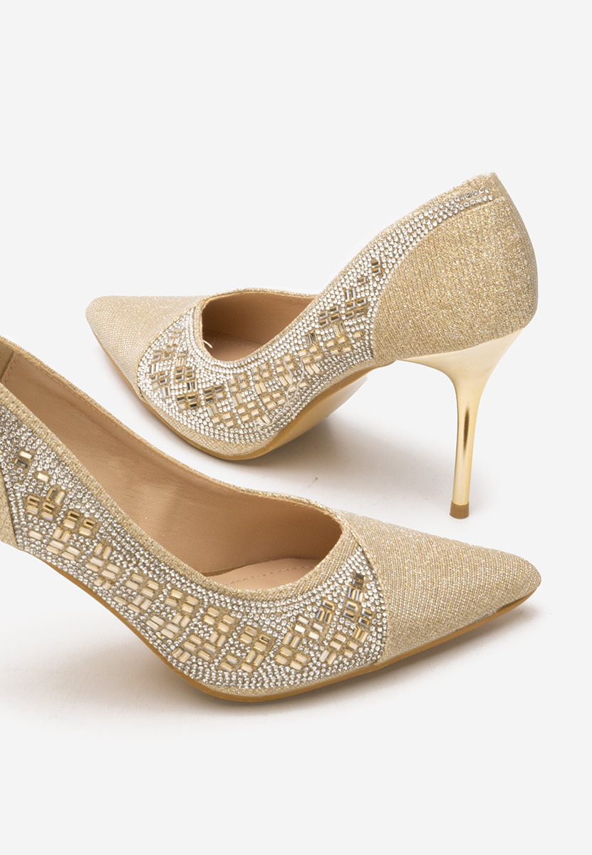 Pantofi stiletto Zenica aurii