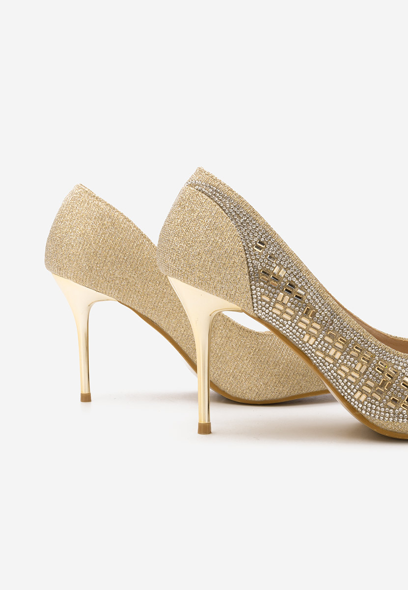 Pantofi stiletto Zenica aurii