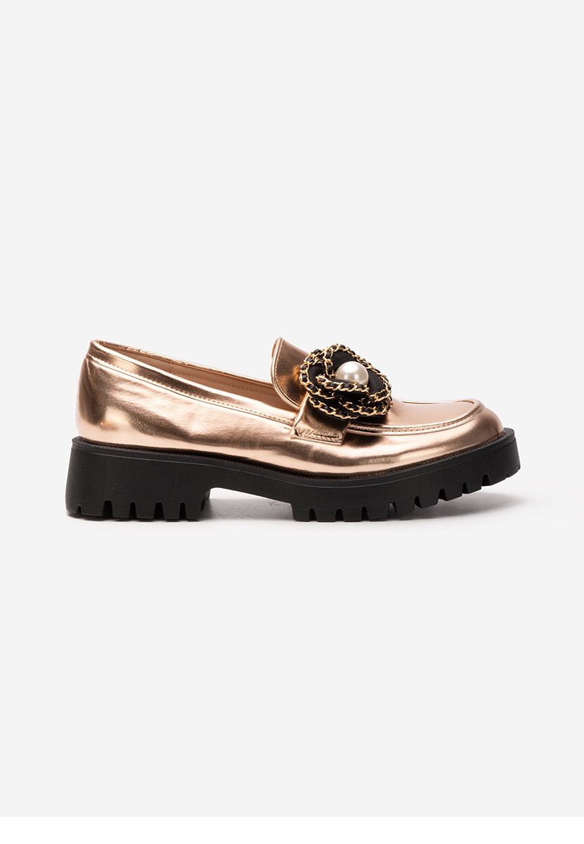 Mocasini cu talpa groasa Sherron champagne