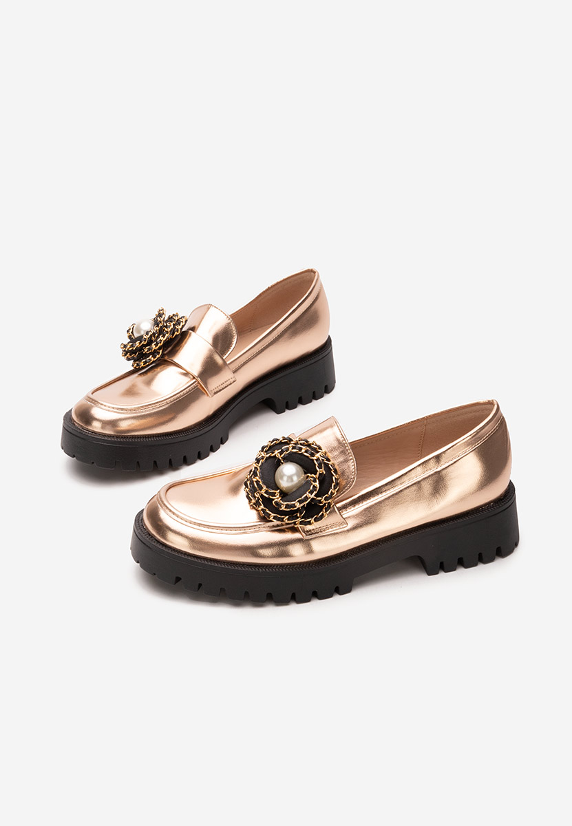 Mocasini cu talpa groasa Sherron champagne