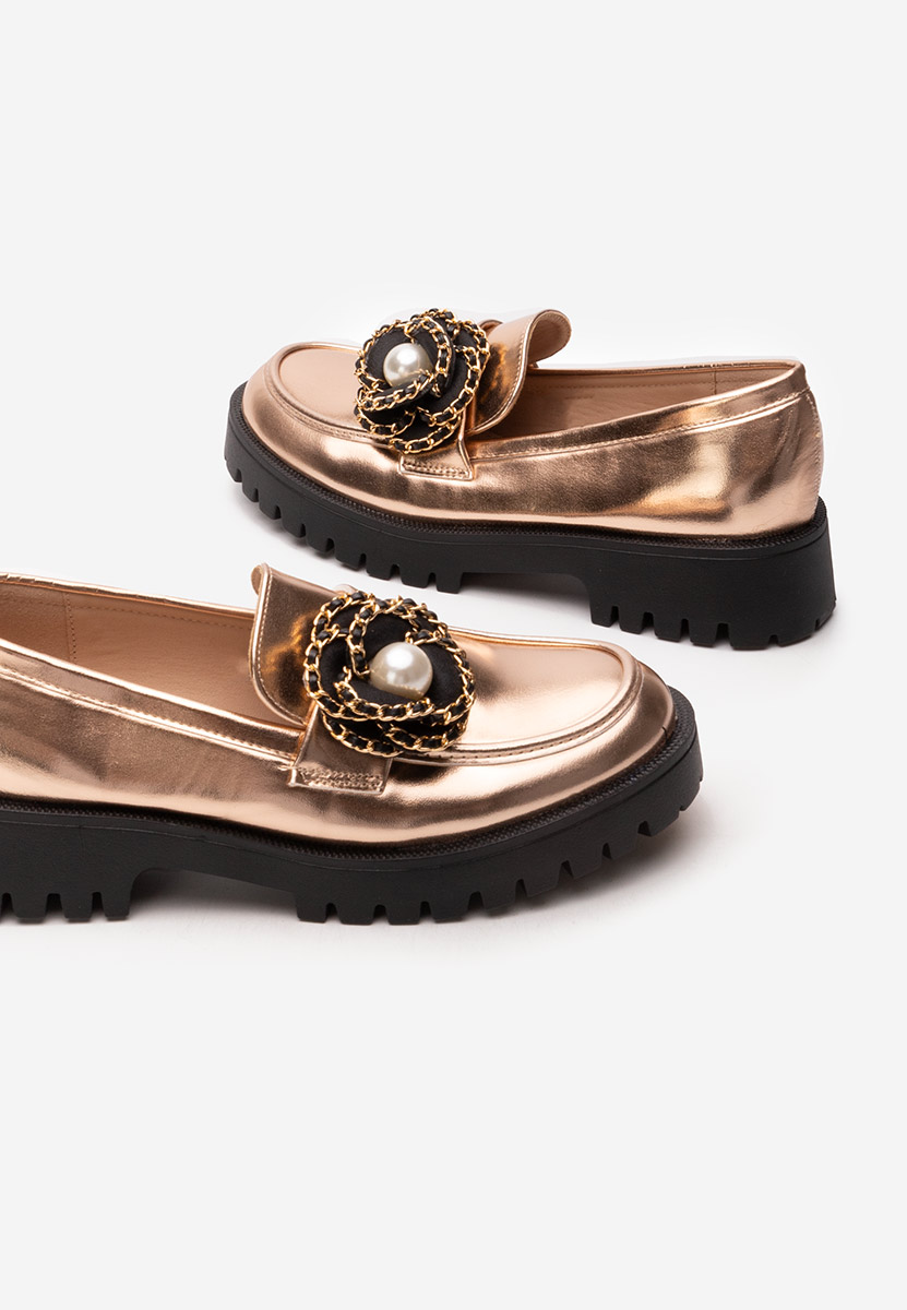 Mocasini cu talpa groasa Sherron champagne