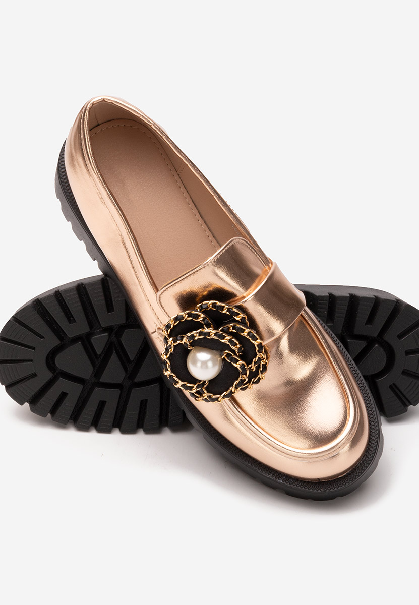 Mocasini cu talpa groasa Sherron champagne