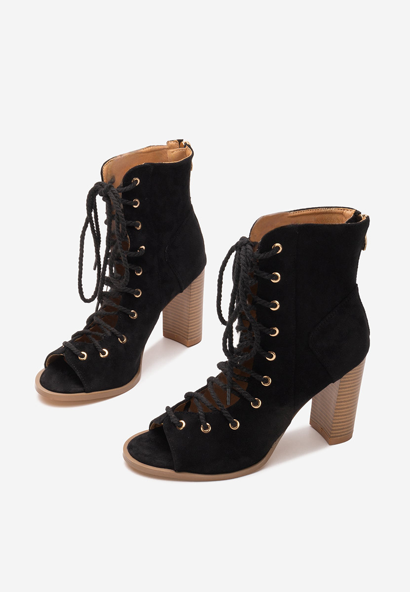 Botine cu toc gros Joellen negre