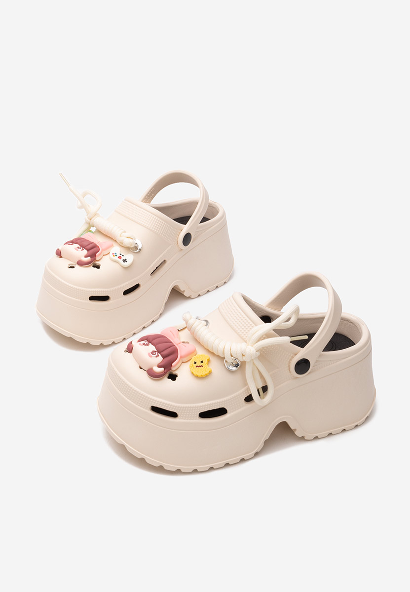 Papuci cu platforma Sheryl bej