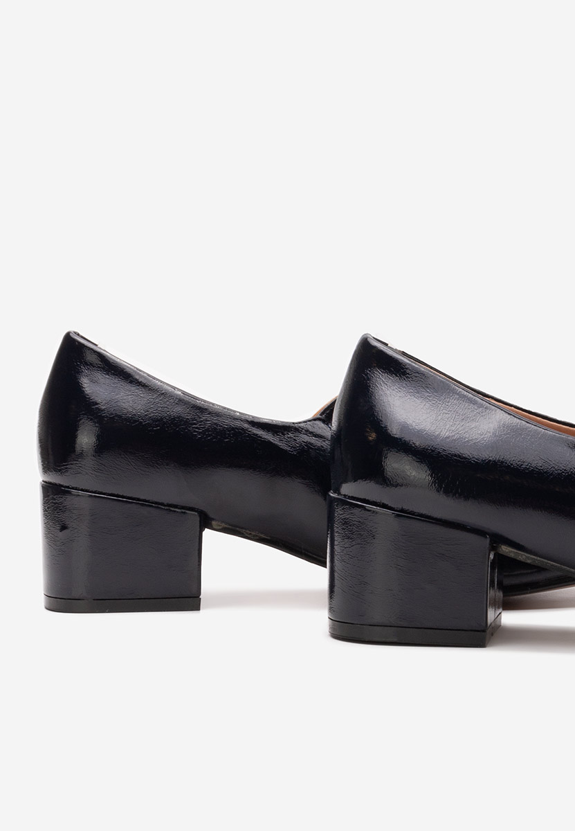Pantofi cu toc gros Nakita navy
