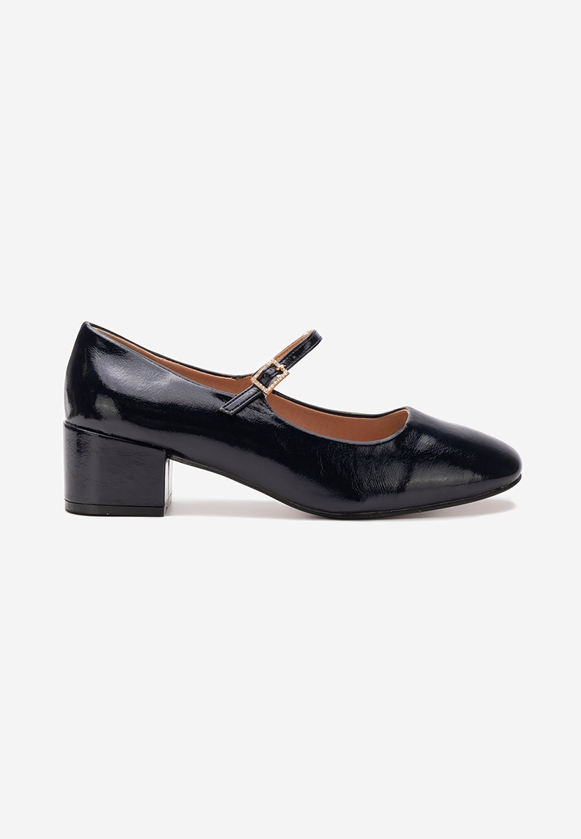 Pantofi cu toc gros Nakita navy