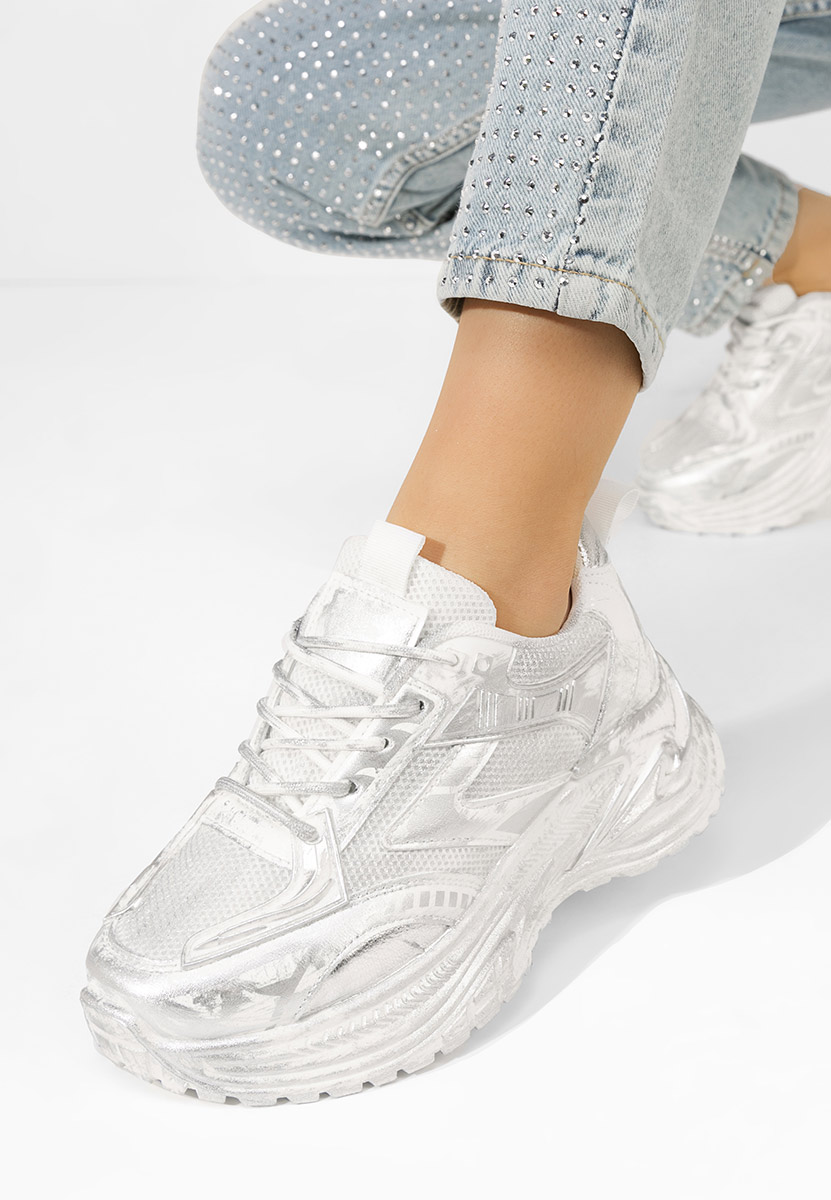 Sneakers cu platforma Kellee albi