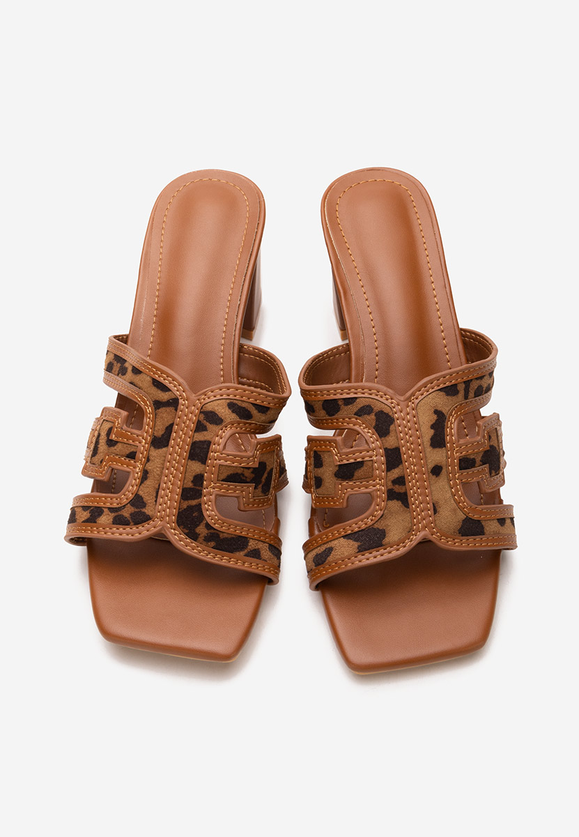 Papuci cu toc Cordina leopard