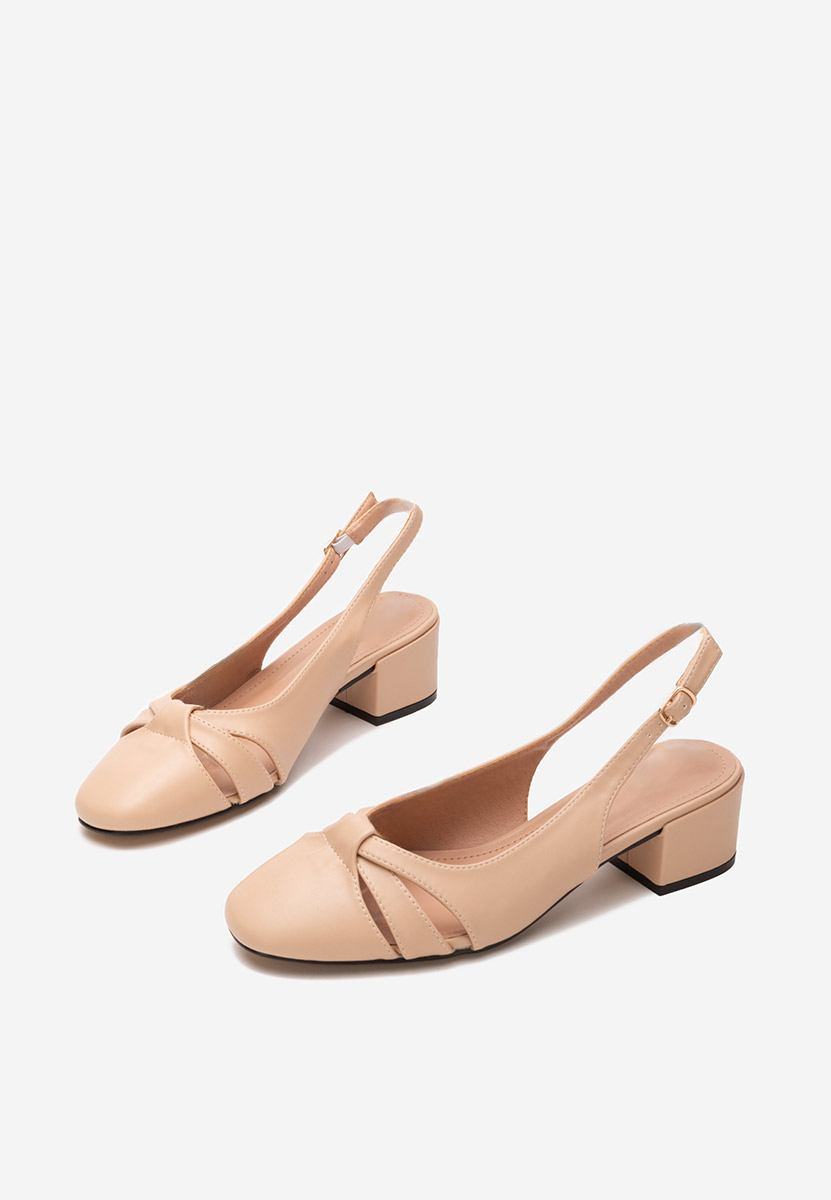 Pantofi cu toc gros Lynelle bej