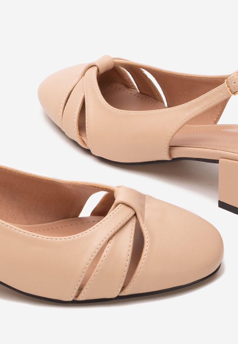 Pantofi cu toc gros Lynelle bej