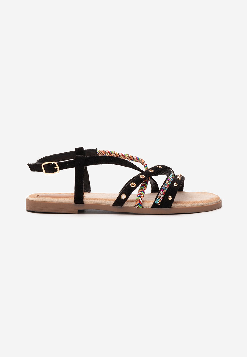 Sandale fara toc Sharika negre Sandale fara toc Sharika negre